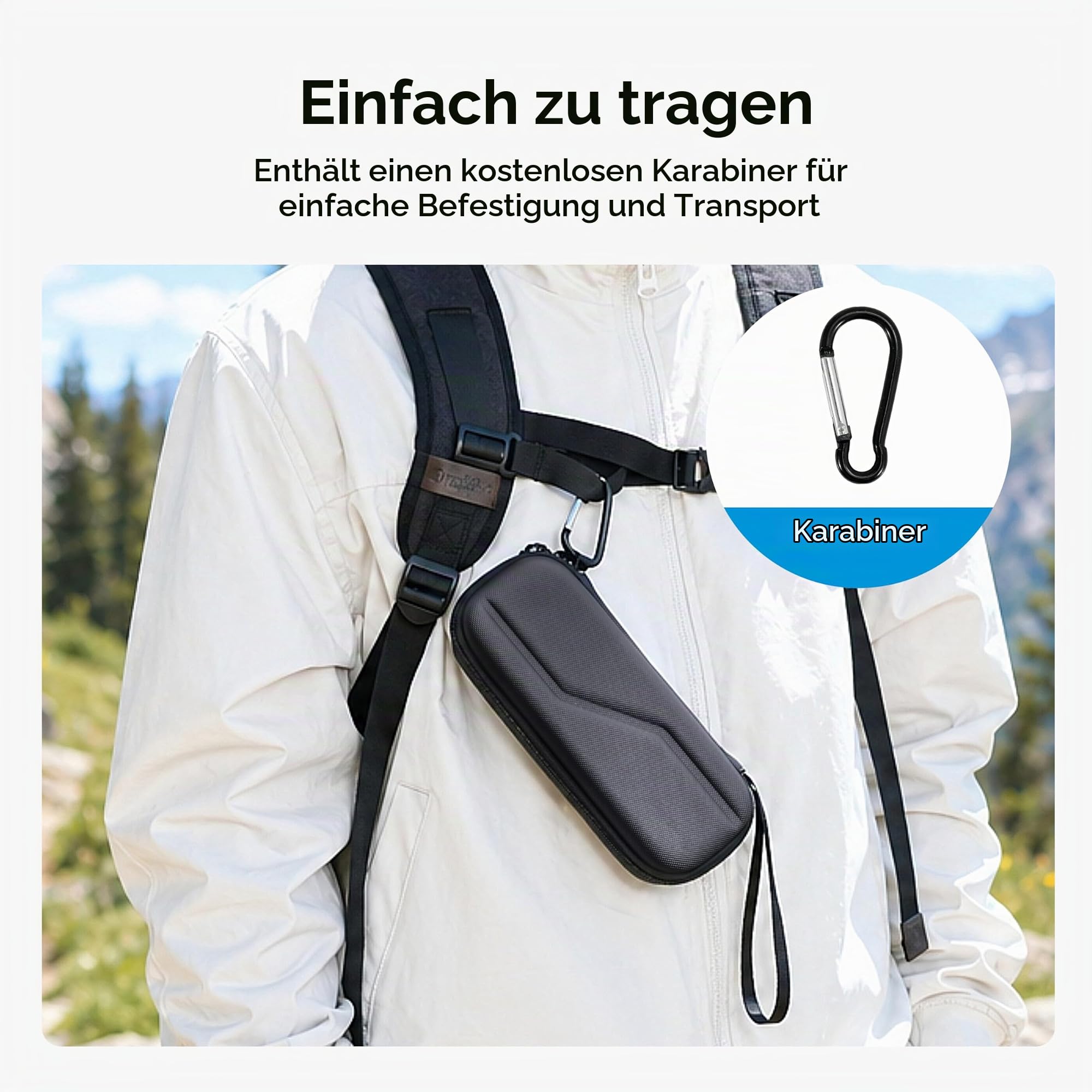 Drone Gimbal Case - STARTRC VCRポケット4ケース（DJI OSMO Bag 4、3用）。Xtra Muse用アクセサリー。ポータブルPU製ハードキャリーバッグ。収納バッグ。カラビナとブレスレット付き。